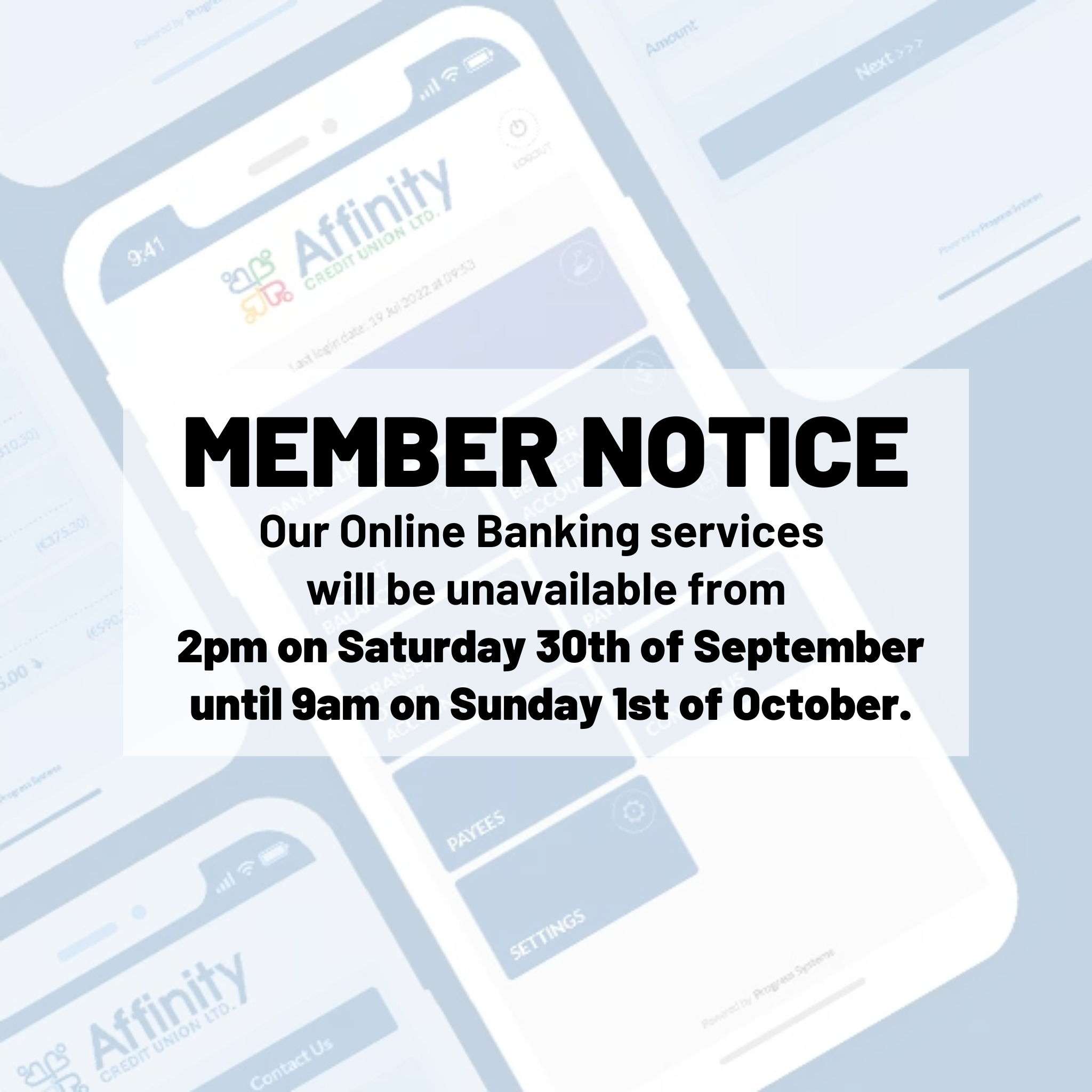 Member Notice: Year End Processing will affect Online Banking Services